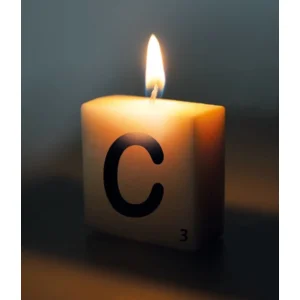 Cijfer- / letterkaarsje - Scrabble - C