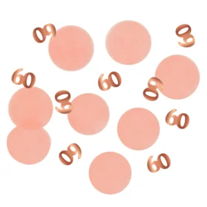 Tafeldecoratie - Confetti - 60 jaar - Luxe - Roze, roségoud - 25gr