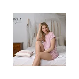 Ringella dames pyjama: Velours, Korte mouw + short, Roze ( RIN.487 )