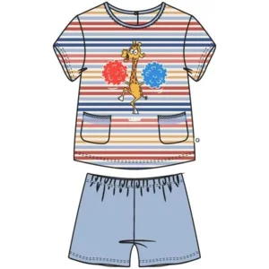 Woody meisjespyjama voor baby's, veelkleurig gestreept, giraf - 201-3-BST-S/900