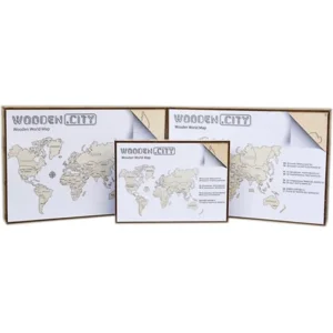 Wooden City Houten Wereldkaart Large