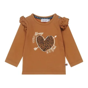 Dirkje Meisjes Lange Mouwen T shirt Camel