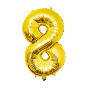 Folieballon - 8 jaar - Goud - 86cm - Zonder vulling