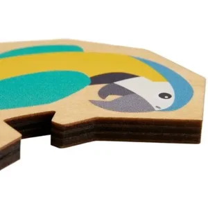 Puzzel - 2 in 1 - Papegaai - Hout - 21dlg - 3+
