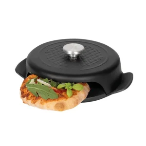 Art oms PIZZA BAKER BBQ MINI ZWART 23X19X6CM ROND GIETIJZER