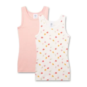 Sanetta onderhemd meisjes: zonder mouwen, duopack ( SAN.45 )