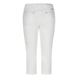 KJ Brand Witte Jeansbroek: 7/8 lengte, Jenny, elastiek in de lenden ( BRA.329 )