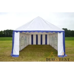 Partytent 4x6 Classic PVC Brandvertragend Grijs/wit