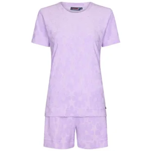 Pastunette dames Pyjama: Badstof, lila, korte mouw + short ( PAS.27 )