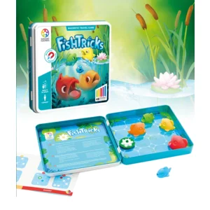 IQ spel - Magnetisch reisspel - Fish tricks - In blik - 6+
