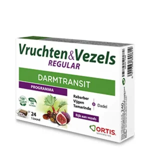 Ortis vruchten & vezels regular 24 kauwblokjes