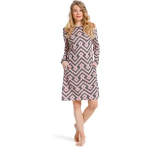Pastunette –  Grafic Mauve - Nachtkleed – 10222-102-2 – Grey Mauve