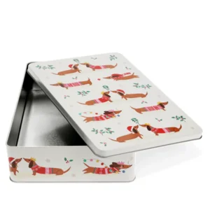 Teckel blikken voorraaddoos rechthoek