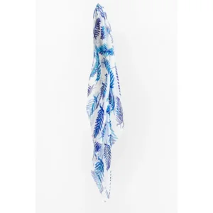 Silk Chiffon Blue Feather