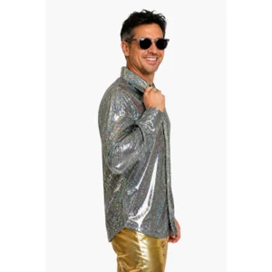 Shirt - Disco - Zilver - Glanzend - S