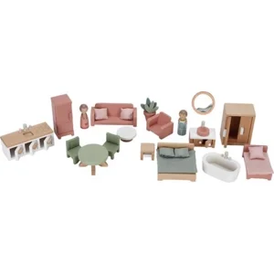 Poppenhuis - Medium - Met meubels en twee popjes
