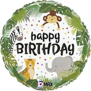 Folieballon - Happy Birthday - Jungle - Groen - 45cm - Zonder vulling