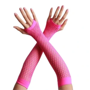 Handschoenen - Roze - Net - Lang - Fluor / neon