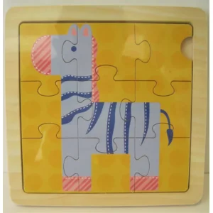 Houten puzzel - Paard - 9 stukjes