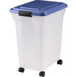 BEWAARCONTAINER LUCHTDICHT TRANSPARANT / BLAUW 45 LTR 46X33,5X50 CM