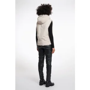 Rino & Pelle Bodywarmer: Hibbo, Stone, omkeerbaar, met kap ( RINO.88 )
