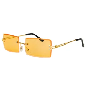 Bril - Rechthoek - Licht oranje glazen