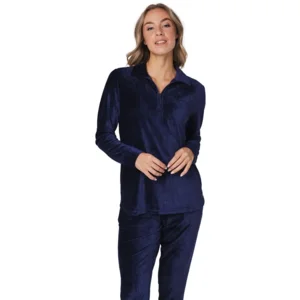Pastunette Dames Homewear / Pyjama: Donker blauw, platte kol ( PAS.137 )