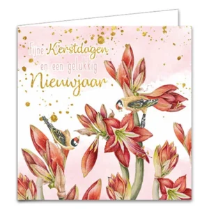 Kaarten - Kerst - Janneke Brinkman - Amaryllis & strik - 10st.