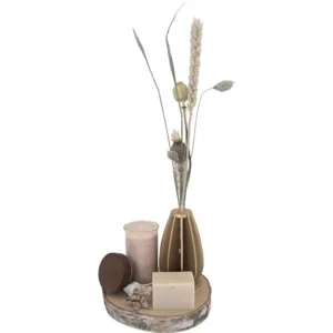 Luxe Cadeauset met Droogbloemen, Kaarsenzand en Ambachtelijke Zeep - Beige