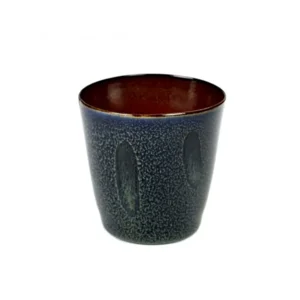 Beker conisch s dia.7 x h 7.5cm dark blue/rust