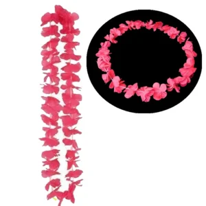 Neon roze Hawaii kransen 12 stuks  - Neon Hawaii halskettingen