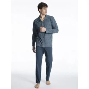 Calida Pyjama: Doorknoop ( 100% Katoen ) Ideaal voor Ziekenhuisopname (CAL.104)