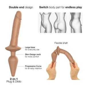 Strap-On-Me Switch Dubbele Dildo Caramel
