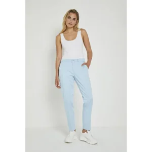 Para Mi broek Cate, Cigarette fit : Light blue elastiek in de lenden, Satin Cotton ( PARA.305 )