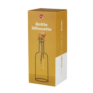 Balvi Vaas Fles Silhouet Zwart Metaal