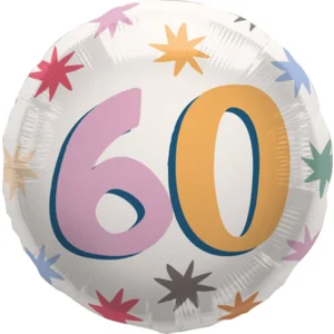 Folieballon - 60 jaar - Starbust - 45cm - Zonder vulling