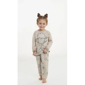 Happy People Meisjes pyjama: Beige, Schaapmotief ( HAP.54 )