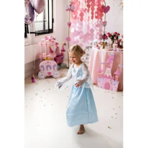 Kostuum - Jurk - Prinses - Sneeuwvlokje - Lichtblauw - mt.98/110