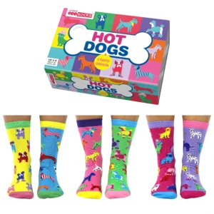 Oddsocks Hotdogs Honden Dames Mismatched 37-42