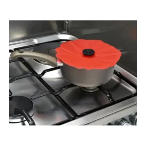 Deksel in silicone - Model Poppy rood - Charles Viancin 20cm