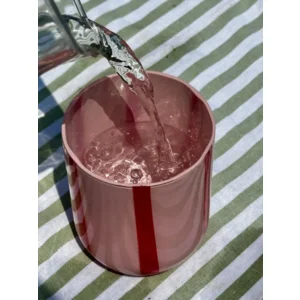 Maegen Drinkglas Strepen Roze Rood Atina