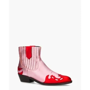Dwrs Austin Metallic Roze/Red Dames Enkelboots