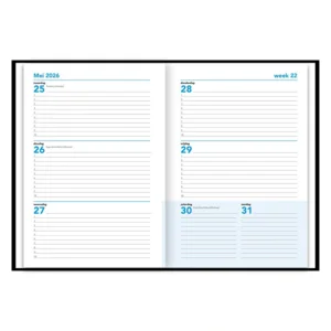Week agenda - 2026 - 17 maanden - 14,8x21cm - Magenta