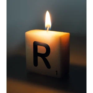 Cijfer- / letterkaarsje - Scrabble - R