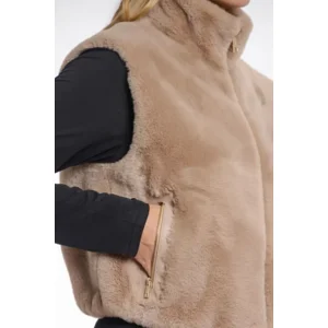 Rino & Pelle dames Bodywarme: Nikki, Oat kleur, met rits ( RINO.83 )