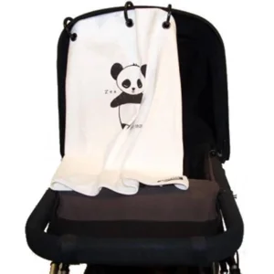 Kurtis Pram Curtain Panda Black & White