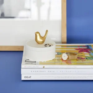 BALVI Juwelendoos Vogel Goud Porselein Mat Wit