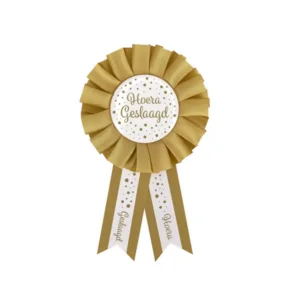 Rozet - Geslaagd - Goud, wit