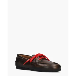 Posa Boat Loafer Donkerbruin Dames Veterschoenen