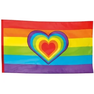 Vlag - Regenboog - Hart - 150x90cm
